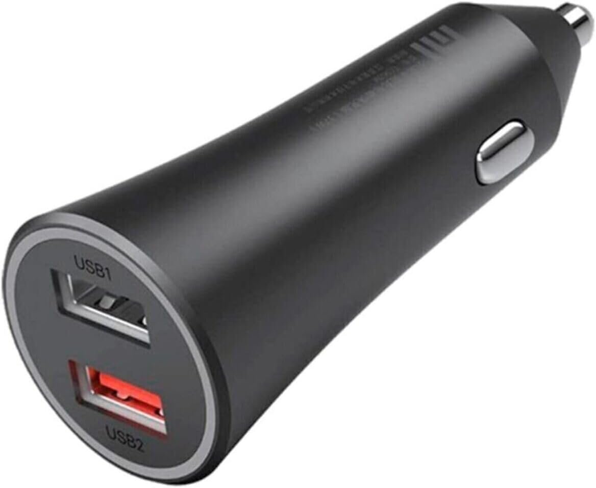 51nPSaB5SOL._AC_SL1500_ Xiaomi Mi 37W Dual Port USB Fast Car Charger Single Port With Flash Fast Charge 27W Minimum - Black - Image 1
