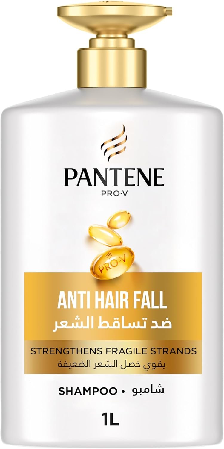 61bOAWjkdSL._AC_SL1500_ Pantene Pro-V Anti HairFall Shampoo, Strengthens Fragile Strands, 1L - Image 1