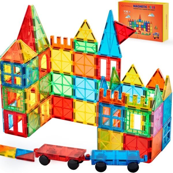 Kids Magnetic Tiles 100 Pcs Building Blocks Colorful 120 Pcs Magnet Magnetic Building Block