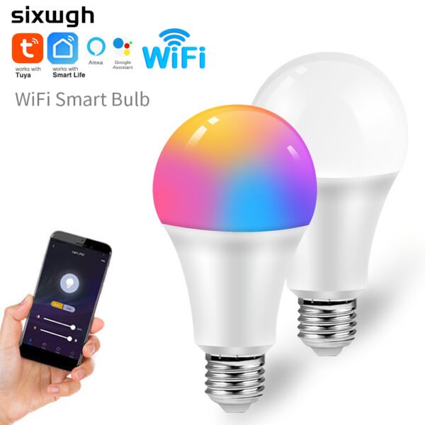 Smart Bulb with Alexa & Google Assistant Control & Rhythm Adjustable Color Brightness WiFi Network